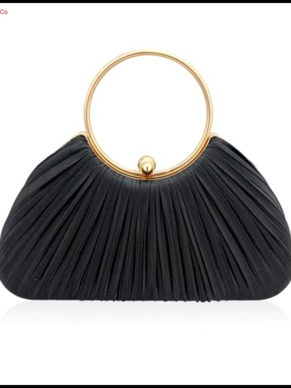 Pleated Silk Evening Clutch Detachable Chain Formal Handbag